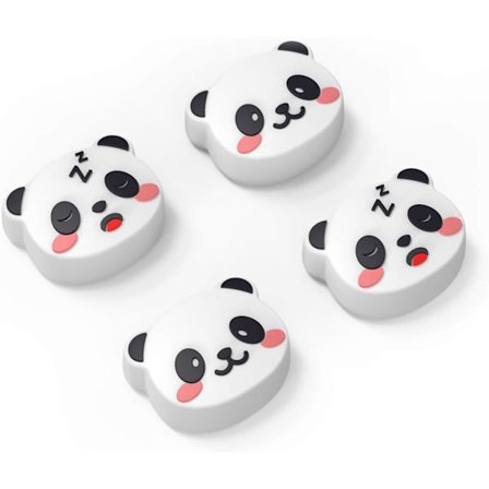 Tommelfingergreb Kompatible med Nintendo Switch 2 (2025) – 4 stk. Hvide/Glitter Panda Design Silikone Joystickbeskyttere, Søde & Komfortable 