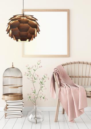 Aneta Lighting CARPATICA taklampe, brunbeis, av trefiner