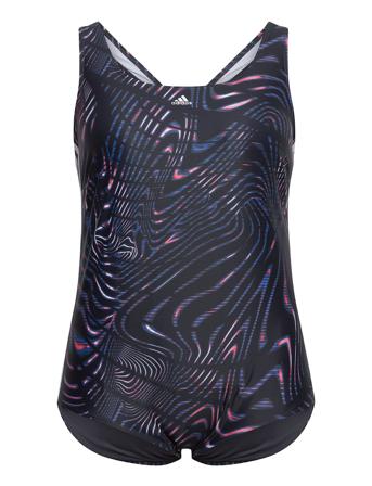 Souleaf Graphic 3-Stripes Swimsuit W Blue Adidas Performance