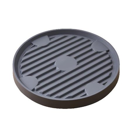 Kraftig plantetralle med hjul, 22 cm rund blomsterpotte-tralle med bremsede hjul, avtakbar blomsterpottehylle med låsbare hjul (grå)