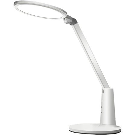 LED-pöytävalaisin säädettävällä kirkkaudella ja vaihtelevalla kirkkaudella, sopii makuuhuoneeseen, työhuoneeseen, lukemiseen, toimistoon, valkoinen