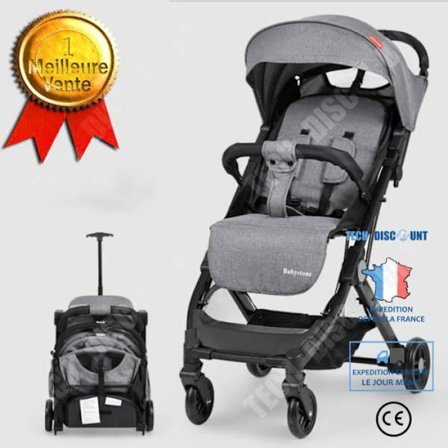 TD Barnvagn Grå 89 x 47,5 x 104 cm Hopfällbar Ultra Baby Buggy Combi Barnvagn