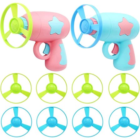 LONTOM Kattelegetøj til Indendørs Katte, 2 Spindende Slangebøsser med 8 Frisbee Legetøj, til Katte og Børn, Interaktivt Kattelegetøj