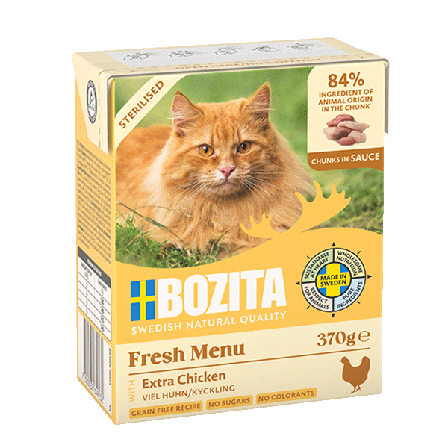Bozita Katt - Sterilisert Extra Kylling i saus Tetra 370g - Katt - Kattefôr & kattemat - Våtfôr og våtmat - ZOO.no