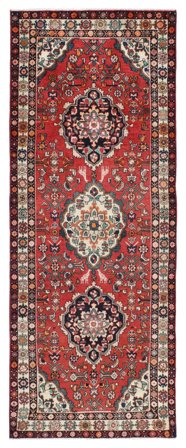 Hamadan Teppich Orientalischer Läufer Dunkelrot/Braun (Wolle, Persien)