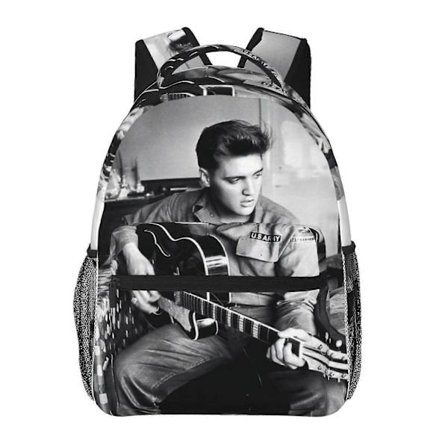 y2 Elvis Presley Ryggsekk for Reise og Utendørsbruk, Slitesterk Ryggsekk med Fulltrykkdesign, Stor Kapasitetsveske for Daglig Bruk v2