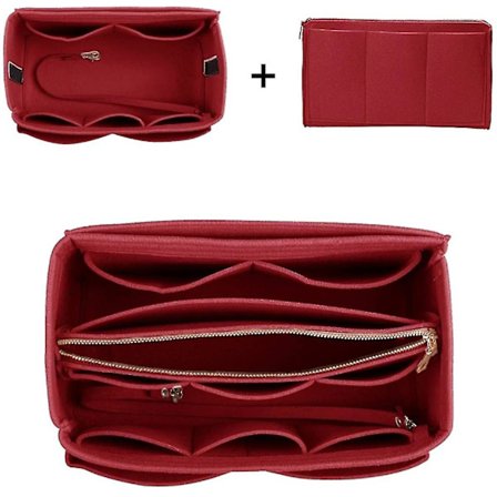 Lompakon järjestäjä, huopainen laukkujärjestäjä vetoketjulla, käsilaukun ja kassi muotoilija Speedy Neverfull -kassiin