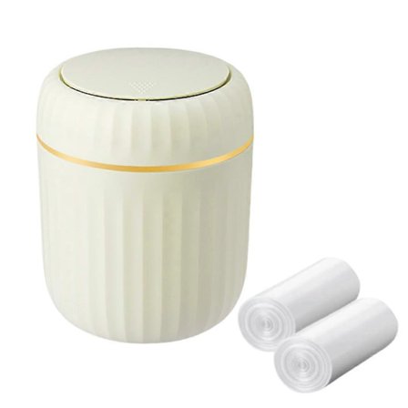 Skrivbords papperskorg, trycklock Mini papperskorg i plast för familjens skrivbord, vardagsrum, kök, badrum