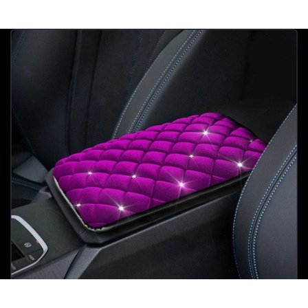 Bil Interiör Armstöd Dyna Skyddskudde Auto Säte Förvaringsbox Överdrag Lila