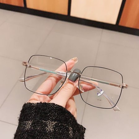 Anti-Blue Light Lasit Ylisuuret silmälasit MUSTA SILVER MUSTA