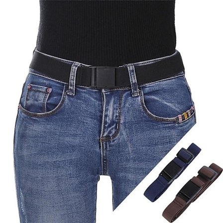 Usynligt elastisk justerbart bælte til kvinder - Usynligt vævet bælte til kvinder_Overraskelsesgave