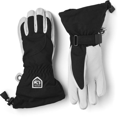 Hestra Heli Ski Female 5-finger Svart & offwhite