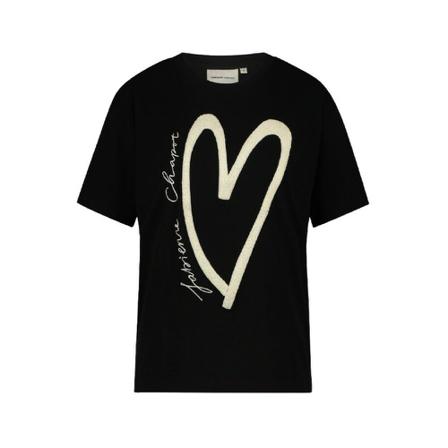 Fabienne Chapot, T-shirt Badstof Zwart, Dames, Maat:M