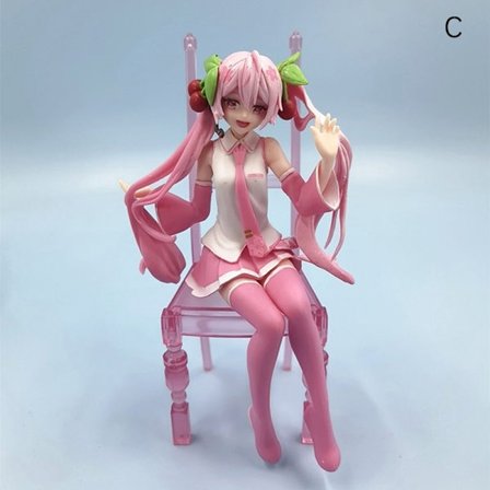 Animehahmo Vocaloid Sakura Miku Toimintahahmot 16m Lelu Kawai - Täydellinen