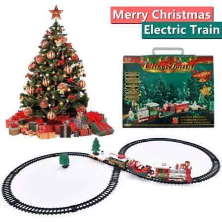 Julelektrisk järnvägståg leksakståg för barn julklappar