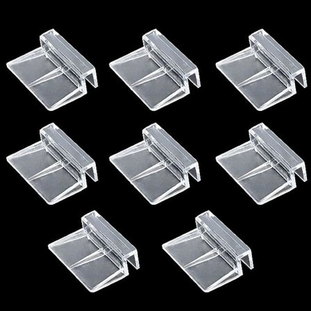 8 st Akryl Akvarium Lock, Klar Fisktank Glaslock Stödhållare, Universal Lock för Ramlösa Akvarier (6mm)