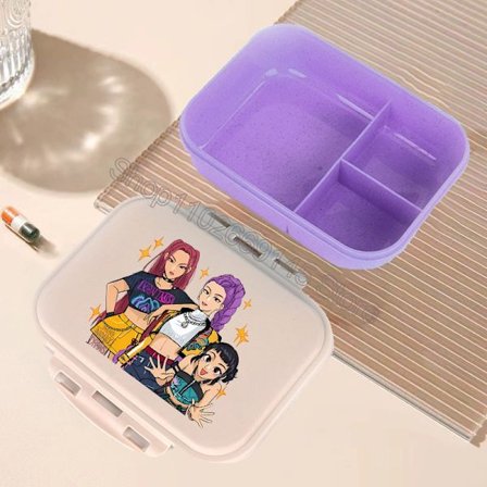 Kawaii K-Pop Demon Hunters Bento Madpakke til børn - Gave til opbevaring af mad med stor kapacitet