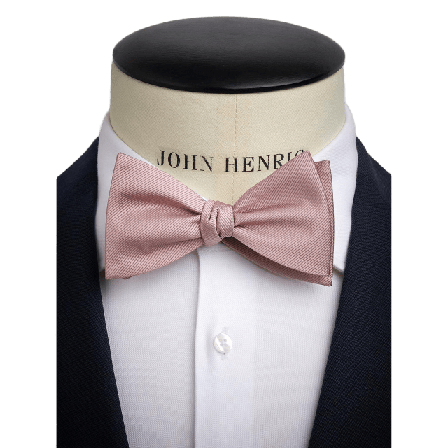 John Henric Bow Tie Plain Self Tied Kostymtillbehör Herr Rosa ONESIZE