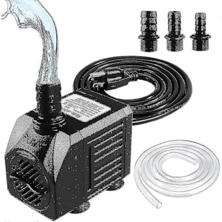 Fontänpump, 150gph dränkbar vattenpump (8w 600l/h), liten tyst utomhusfontänpump med 1 meter slang (inre diameter
