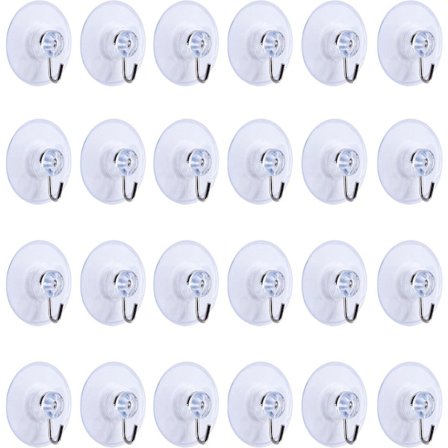 24 Sugekopper med Krok - Sugekoppsett med Krok - Hengende Kroker med Sugekopp