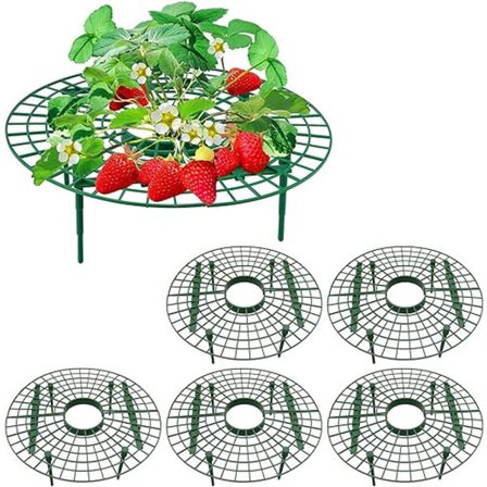 Jordbærramme sett med 5 - Justerbart jordbærstativ med 4 ben