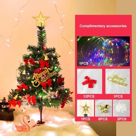 Jul tre skrivebord jule Operert med LED streng lys stjerne tretop jule kort pynt