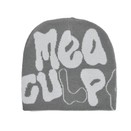 2023 Ny Strikkede Beanies Hat Mænd Kvinder Paragraf Kvalitet Cap Mea Culpa Y2k Varmt Mode Hundrede Tag Kold Hat Til Kvinder Hatte