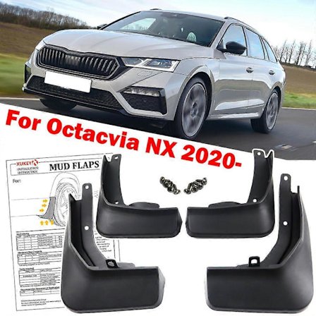 Gjelder sett for Skoda Octavia NX 2020-2022 foran bakre gjørmeklaffer sprutbeskyttere