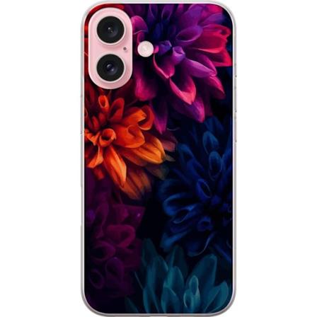 Apple iPhone 16 Läpinäkyvä kuori Värikkäitä kukkia