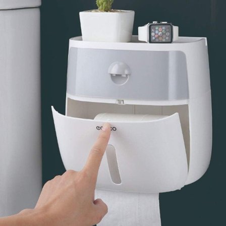 Seinälle kiinnitettävä WC-paperiteline WC-paperilaatikko Itse säilytyslaatikko KLB