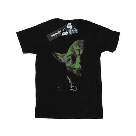 Star Wars Boys Yoda Green Face T-Shirt 12-13 år Svart