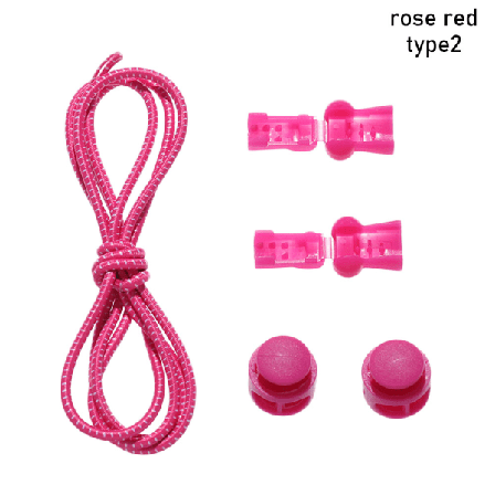 No Tie Skosnöre Elastic ROSE RED TYPE2