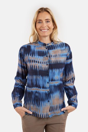 BRANDTEX - Skjorte - Blå Mix - Mønstret