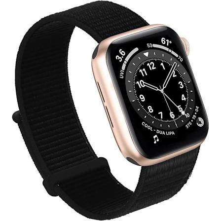 Kompatibel med Apple Watch-reim, Sport Nylon Loop-reim for kvinner og menn for iWatch Series Ultra 8 7 6 5 4 3 2 1 Se (38/40/41mm, svart)