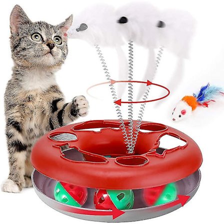 Interaktive katteleker for innendørs katter, katteleker med kattemynte, fjærleker for kjæledyr