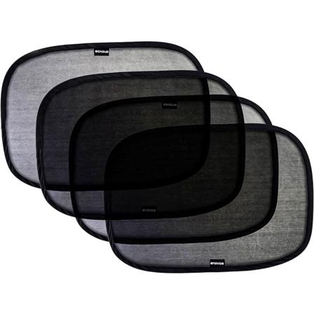 Bilvindusolskjerm - (4-pakning) - 53x35 cm Premium klistrende solskjerm for bilvinduer - Beskyttelse mot blending og solstråler - Sidevindu Bil 