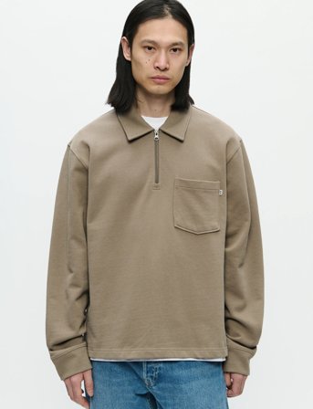 WOOD WOOD Wwandrew Half Zipper 25211 - Beige - S