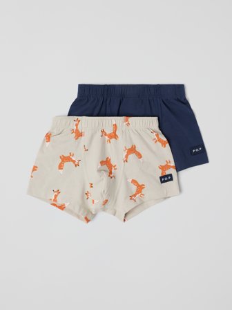 2-pakning boksershorts - 98 - 104 - barneklær - beige - Polarn O. Pyret