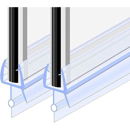 70CM 2PCS One Piece Dusj Dør Tetning for 4-6mm Glass, Folding Bar