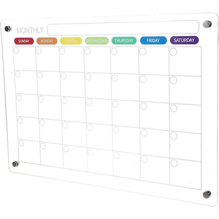 Klar Magnetisk Kalender Månadsvis Akryl Whiteboard Magnetisk Återanvändbar Kylskåpsplanerare Planeringstavla Whiteboard Kalender