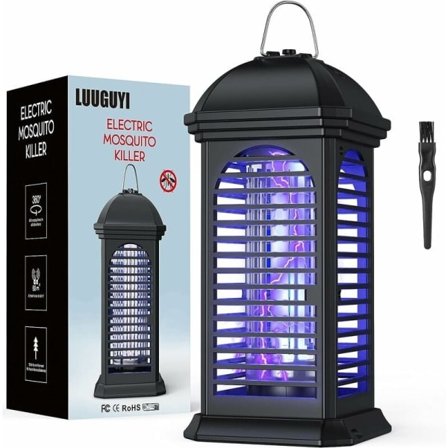 Indendørs og udendørs myggedræber, 365nm UV myggefælde, 4000V myggedræberlampe, elektrisk, sikker og giftfri, insektdræber, ingen lyd