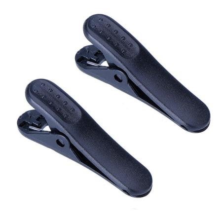 Hållare till hörlurssladd - hörlursklämma - 2-pack svart [Large] Black Large 2 st Svart