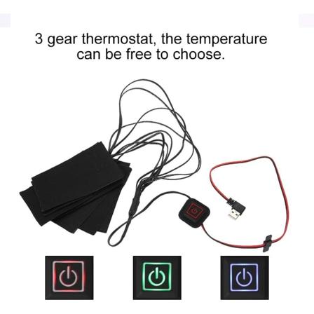 Vintervarmer Metallfiber Vest USB Oppvarmingsputer Elektrisk Varme