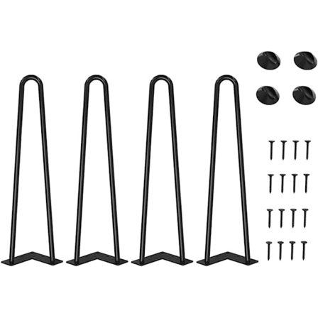 41 cm:n hiusneulajalat, enimmäiskantavuus 204 kg, suojajaloilla, moderni tyyli huonekalujen jalkoihin, sohvapöydän jalkoihin