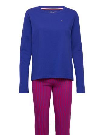 Ls Tee & Jersey Pant Pj Set Pyjama Sininen Tommy Hilfiger