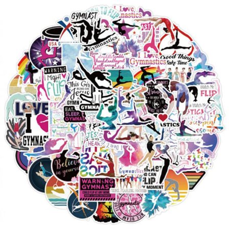 100 stk Sports Gymnastik Gym Tegneserie Klistremerker Skrapbok