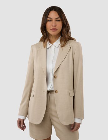 Shaping New Tomorrow - Dame - Skye Blazer - Sandy Beige Melange - Boxy - Størrelse XL