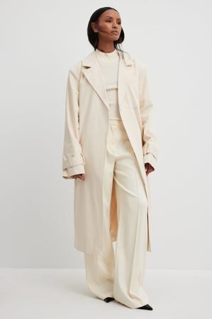 NA-KD Trench en coton épais - Vestes d'automne - OffBlanc - EU 32