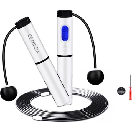 Hoppetau med teller Justerbar trådløs hoppetau for trening for menn kvinner barn Digital tellehastighet Hoppende tau for treningstrening Hjem