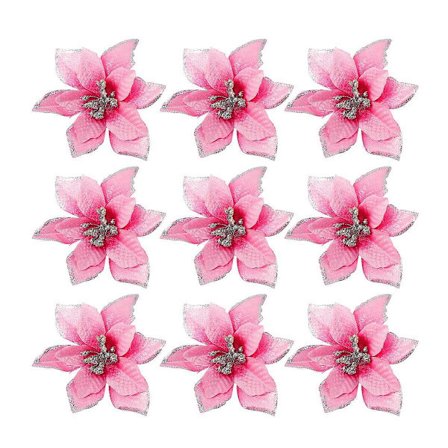 24 st Julblomma Simulering Guld Pulver Blomma Julgransdekoration Blomma[D]